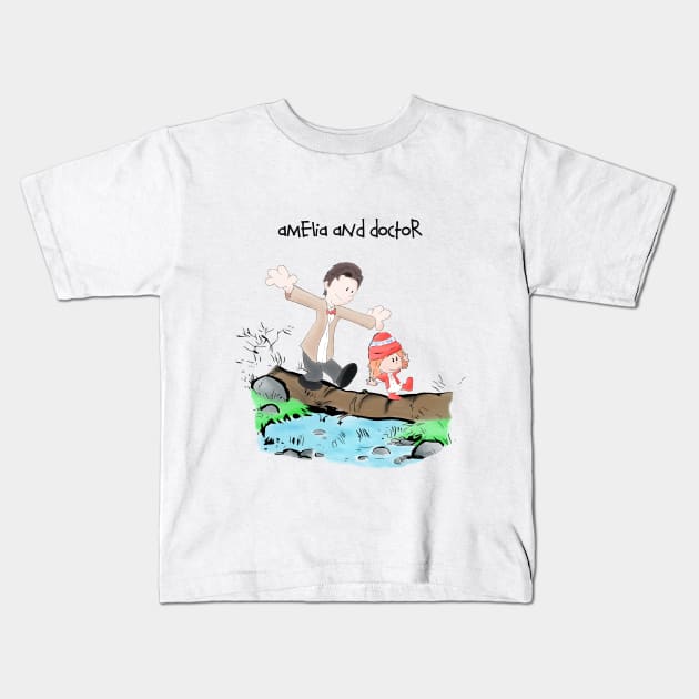 Amelia & Doctor Kids T-Shirt by Uwaki